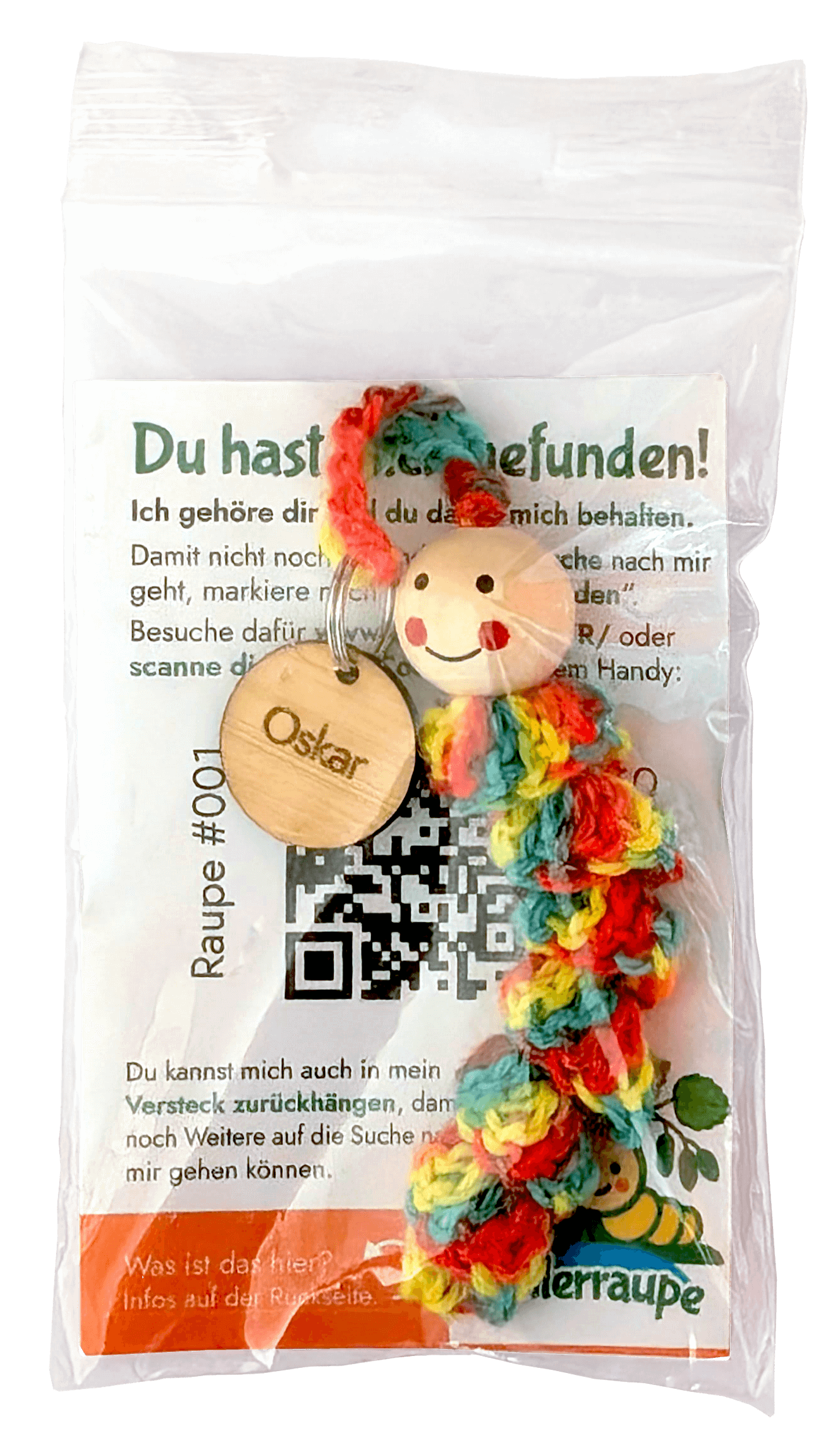 Foto einer versteckten Raupe